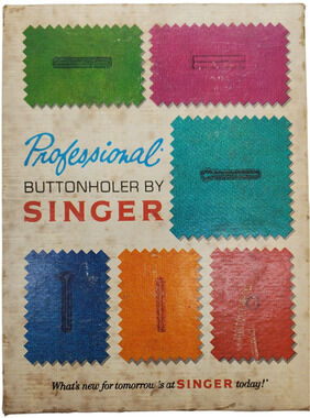 VTG 70's Professional Buttonholer by SINGER W/Booklet Original Box & Parts